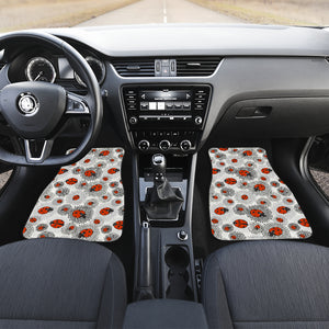 Ladybug Pattern Print Design 05 Front and Back Car Mats
