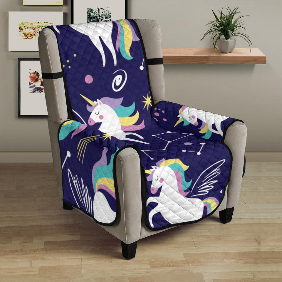 Hand drawn cute unicorn star planet Chair Cover Protector