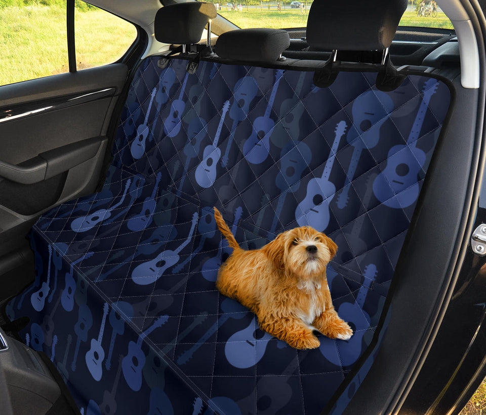 Blue Theme Guitar Pattern Dog Car Seat Covers