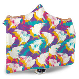 Colorful Crow Illustration Pattern Hooded Blanket