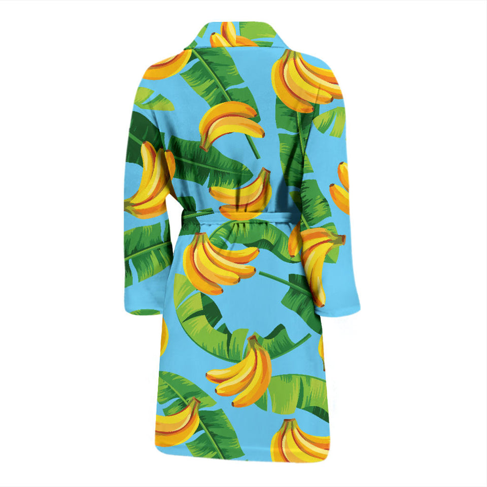Banana Leaves Banana Design Pattern Men'S Bathrobe