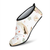 Beautiful Japanese Cranes Pattern Aqua Shoes