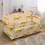 Rhino Yellow Theme Pattern Loveseat Couch Slipcover