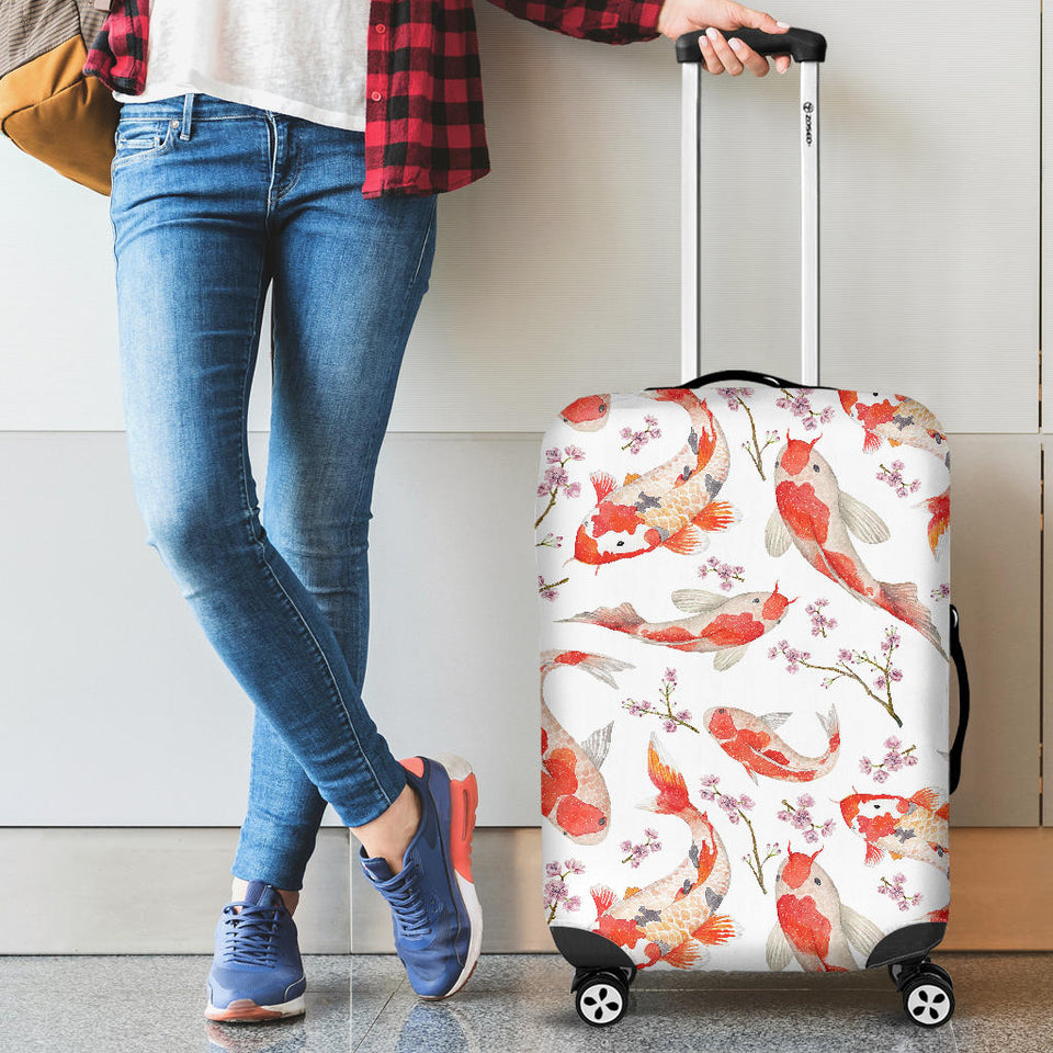 Watercolor Koi Fish Carp Fish Pattern Luggage Covers