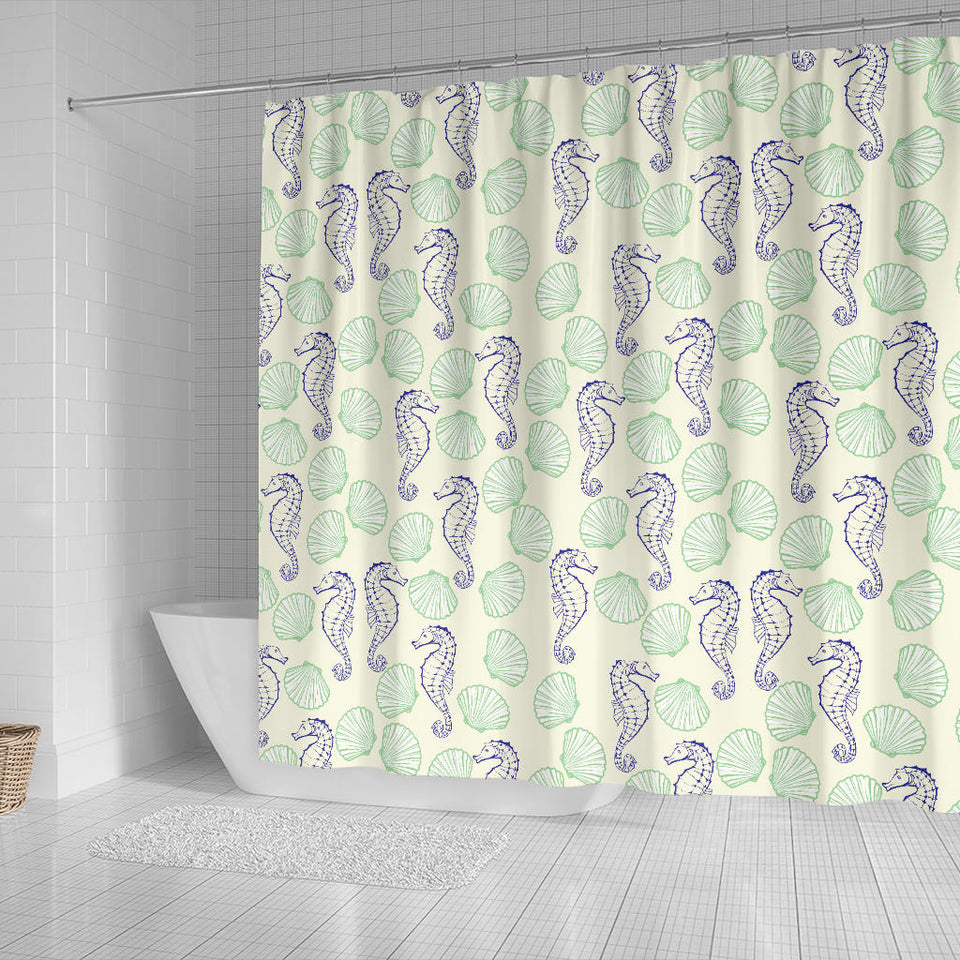 Seahorse Shell Pattern Shower Curtain Fulfilled In US