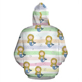 Cute Hand Drawn Mermaid Zip Up Hoodie