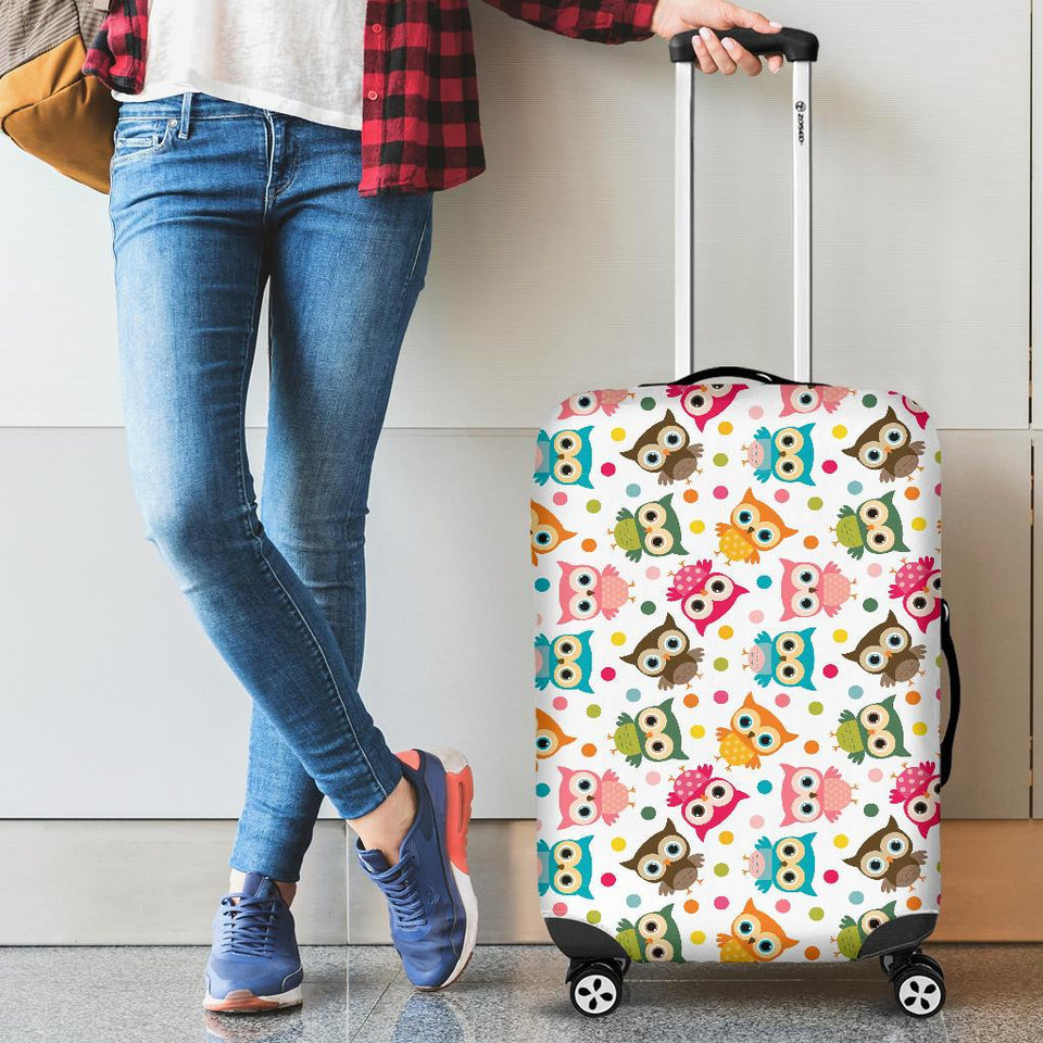 Color Cute Owl Pattern Cabin Suitcases Luggages
