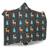 Deers Star Tree Pattern Hooded Blanket
