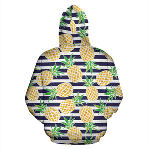 Pineapples Pattern Striped Background Men Women Pullover Hoodie