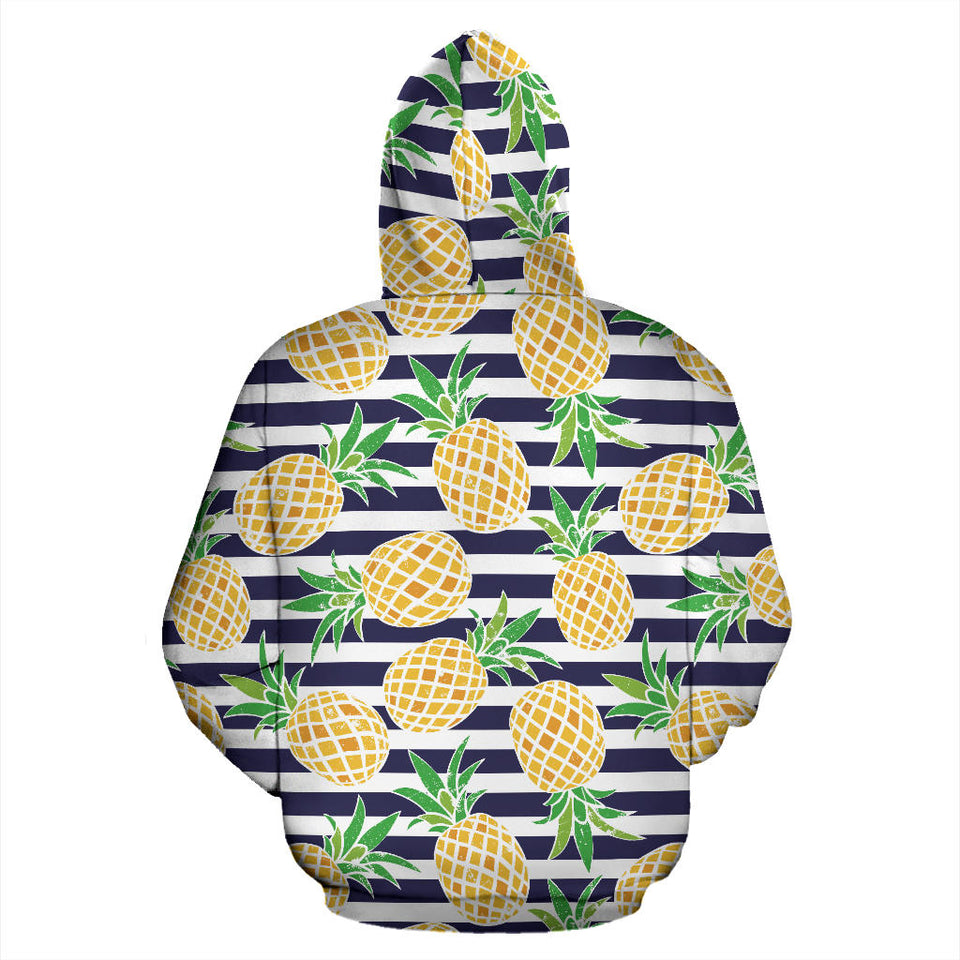Pineapples Pattern Striped Background Men Women Pullover Hoodie