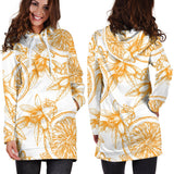 Hand Drawn Orange Fruit Pattern Women'S Hoodie Dress