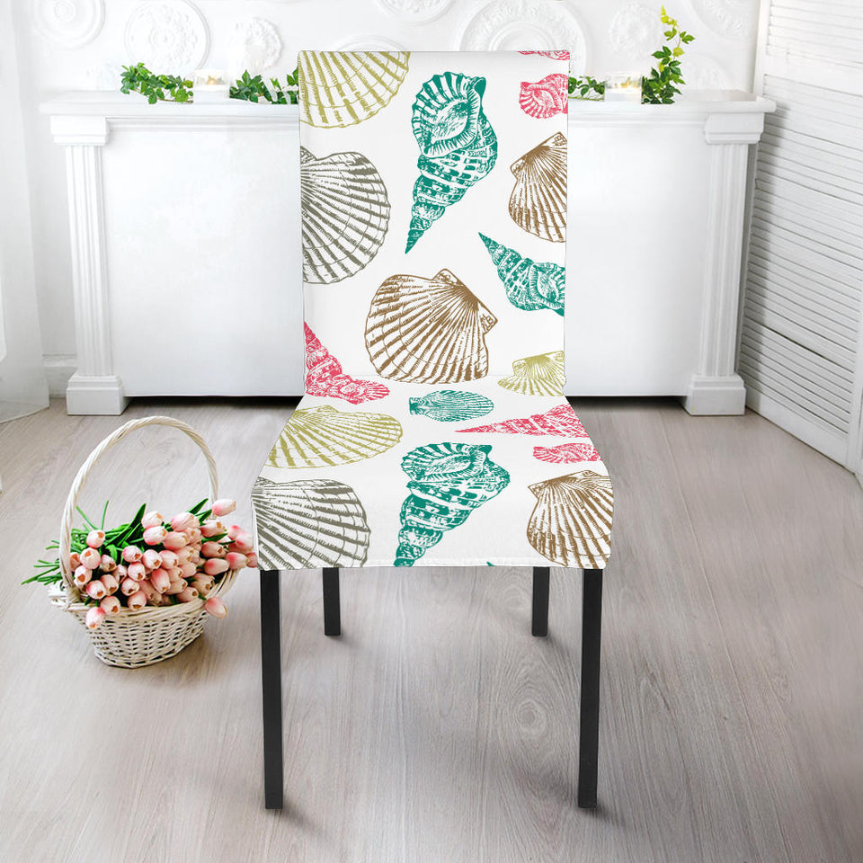 Colorful Shell Pattern Dining Chair Slipcover