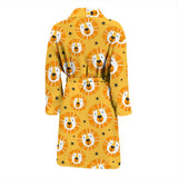 Lion Pattern Print Design 03 Men's Bathrobe