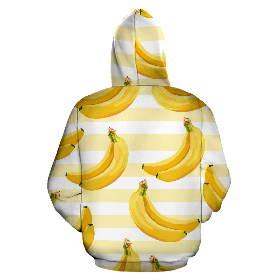 Banana Pattern Blackground Zip Up Hoodie