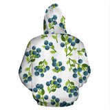 Blueberry White Background Zip Up Hoodie