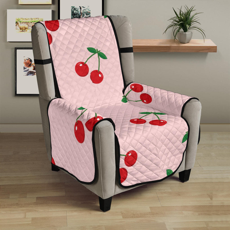 cherry pattern pink background Chair Cover Protector