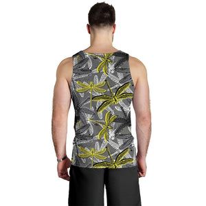 Hand drawn dragonfly pattern Men Tank Top