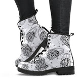 Hand Drawn French Fries Pattern Leather Boots