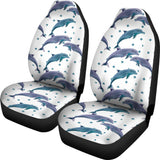 Dolphins Pattern Dotted Background Universal Fit Car Seat Covers