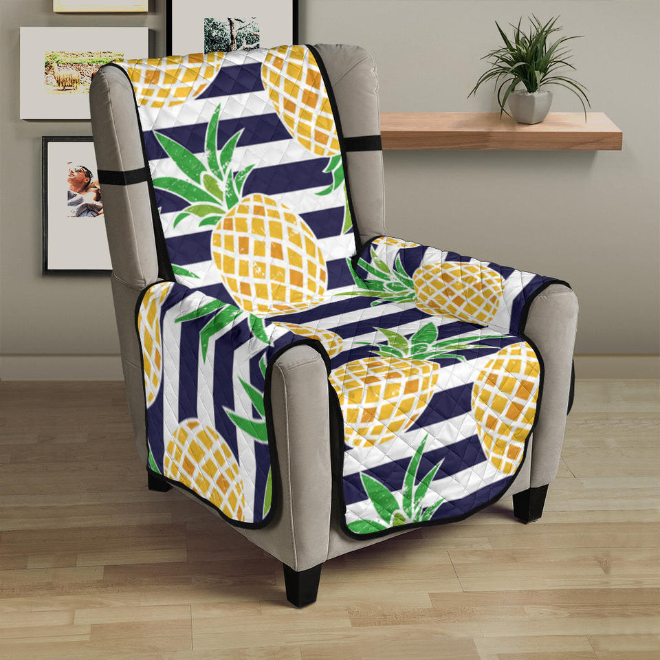 Pineapples pattern striped background Chair Cover Protector