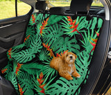 Heliconia Flower Palm Monstera Leaves Black Background Dog Car Seat Covers