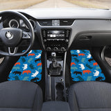 Colorful Rhino Pattern Front And Back Car Mats