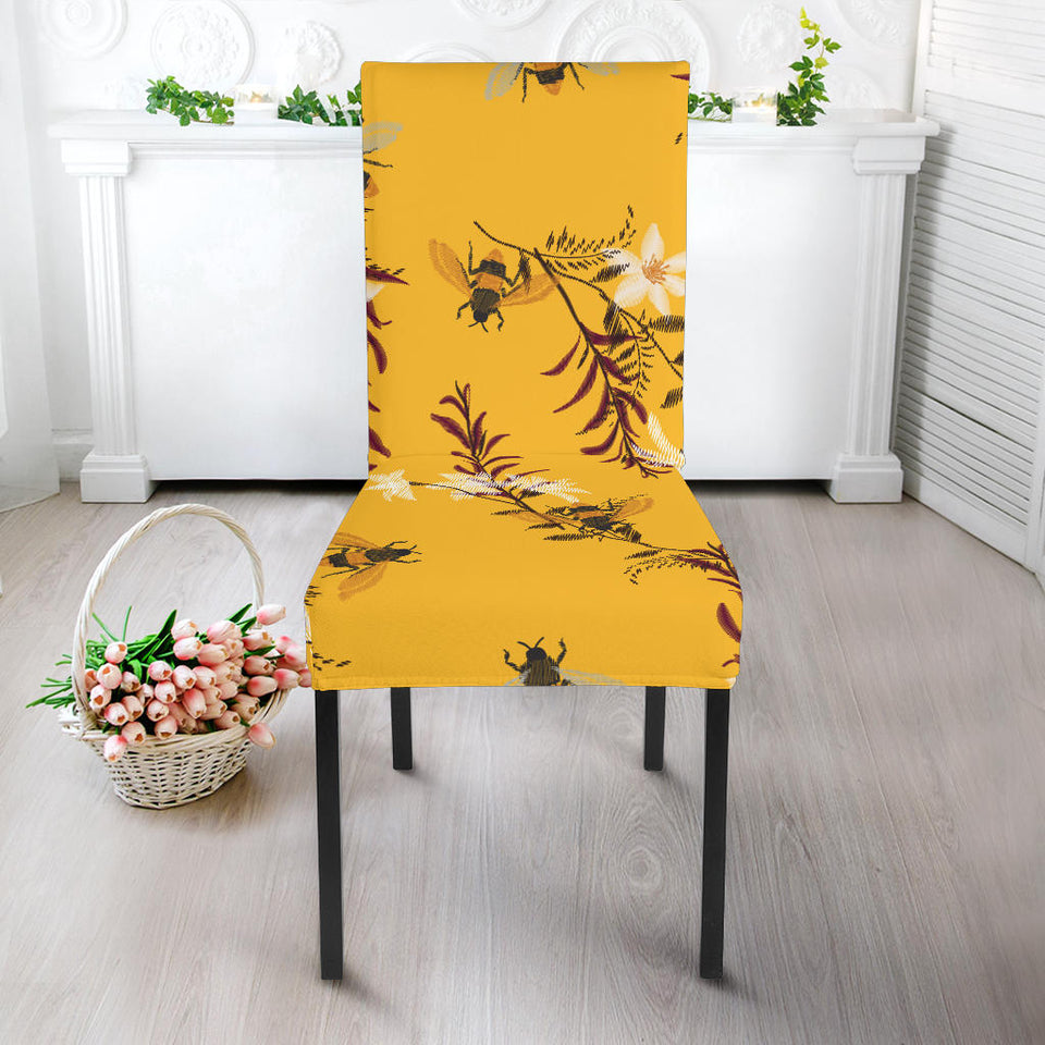 Bee Flower Pattern Dining Chair Slipcover