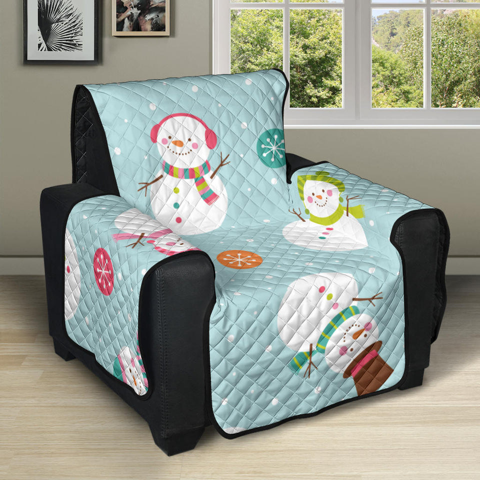 Cute snowman snowflake pattern Recliner Cover Protector