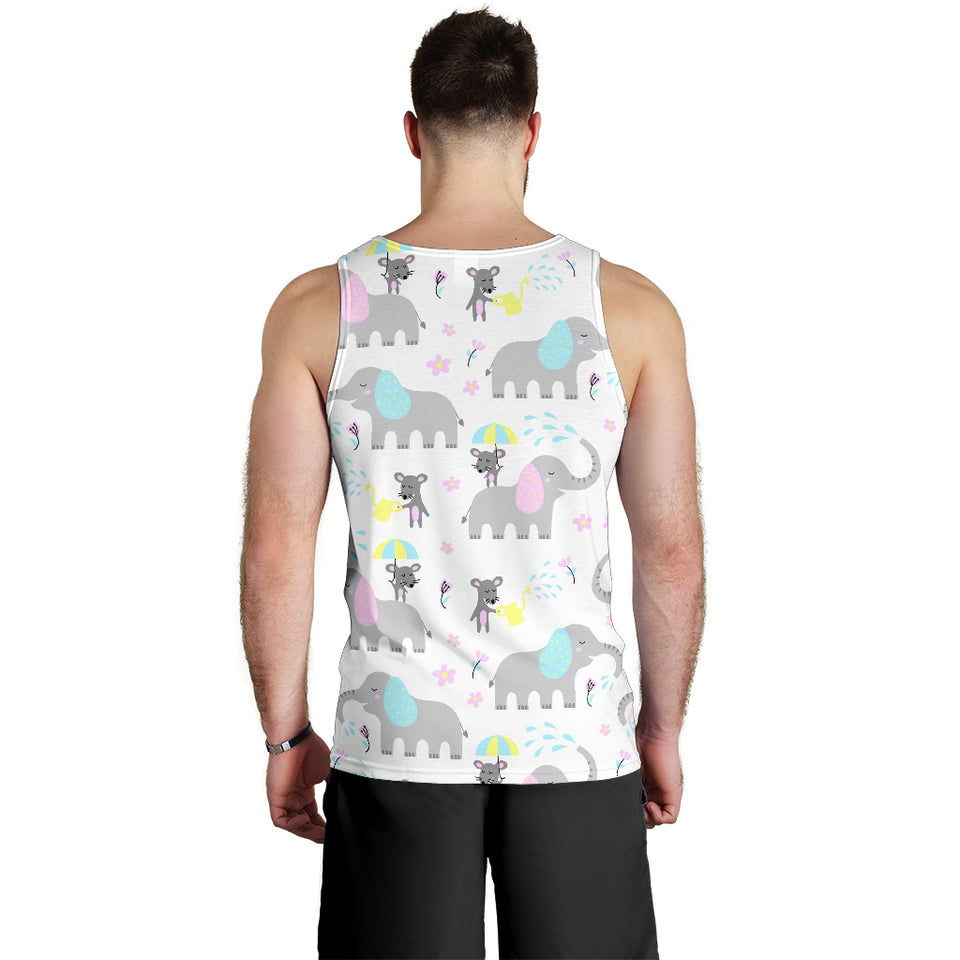 Cute elephant mouse pattern Men Tank Top