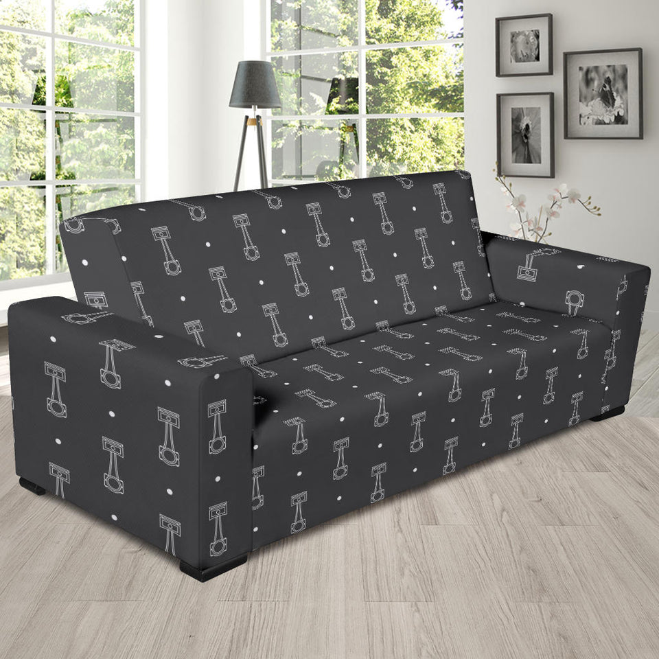 Engine Piston Black Background Pattern Print Design 02 Sofa Slipcover