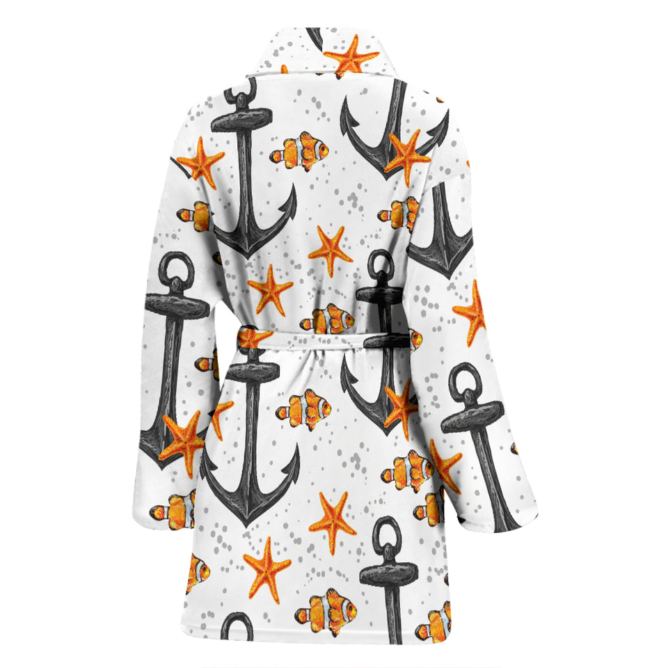 Clown Fish Pattern Print Design 02 Women's Bathrobe