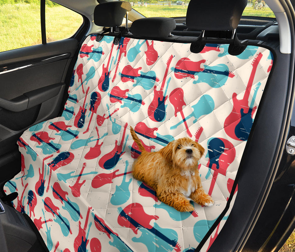 Red Blue Guitar Pattern Dog Car Seat Covers