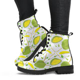 Durian Pattern Background Leather Boots