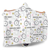 Siberian Husky Design Pattern Hooded Blanket
