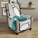 Bowling ball and pin gray background Chair Cover Protector
