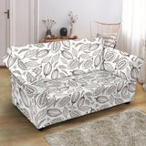 Cocoa Beans Leaves Pattern Loveseat Couch Slipcover