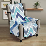 zigzag  chevron blue pattern Chair Cover Protector