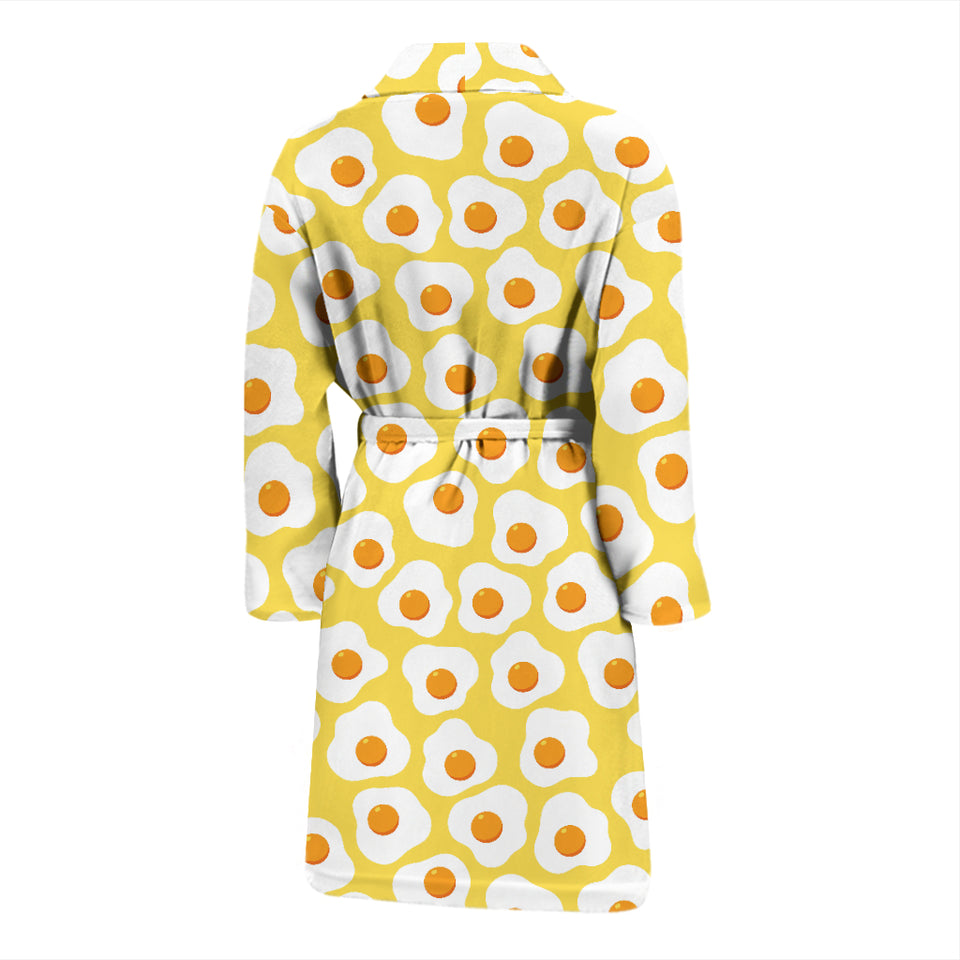 Fried Eggs Pattern Print Design 05 Men's Bathrobe
