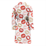 Lips Pattern Print Design 04 Men's Bathrobe