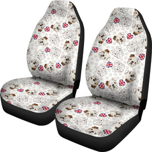 English Bulldog Pattern Print Design 01 Universal Fit Car Seat Covers