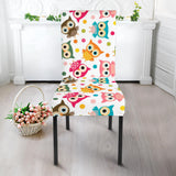 Color Cute Owl Pattern Dining Chair Slipcover