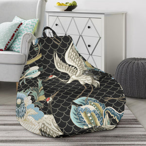 Japanese Crane Ornament Elements Bean Bag Cover