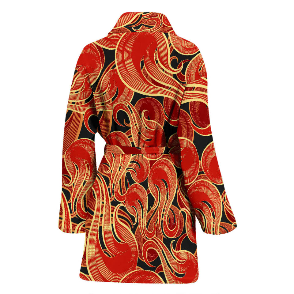 Fire Flame Pattern Women'S Bathrobe