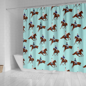 Horses Running Horses Rider Pattern Shower Curtain Fulfilled In US