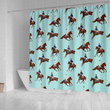 Horses Running Horses Rider Pattern Shower Curtain Fulfilled In US
