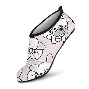 Cute French Bulldog Pattern Aqua Shoes