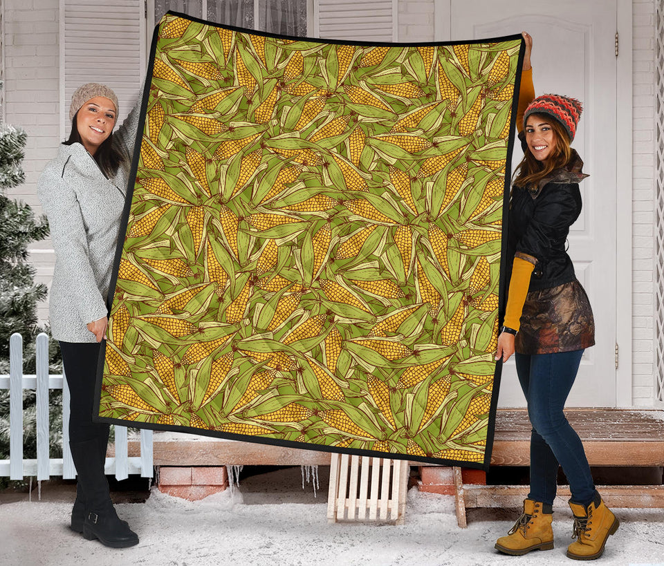 Corn Pattern Print Design 01 Premium Quilt