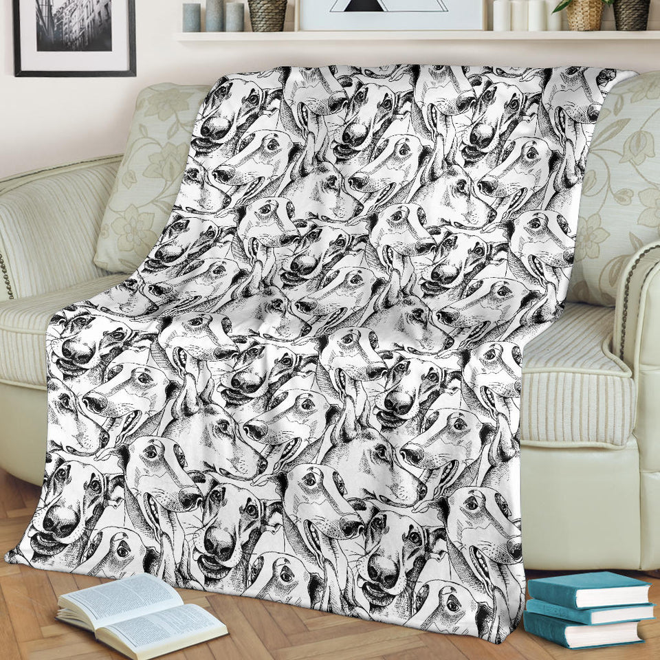 Greyhound Pattern Print Design 01 Premium Blanket