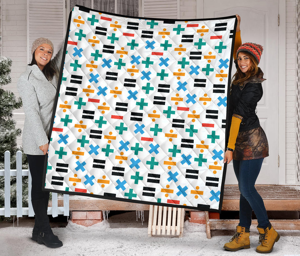 Math Pattern Print Design 05 Premium Quilt