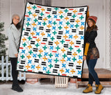 Math Pattern Print Design 05 Premium Quilt